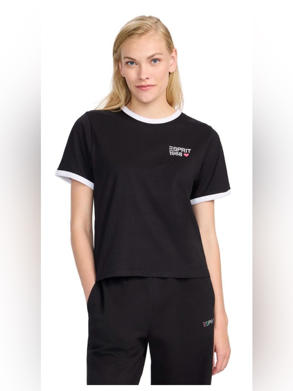 ESPRIT Women’s Short Sleeve Ringer T-Shirt, Retro 80s - Various Sizes NWT